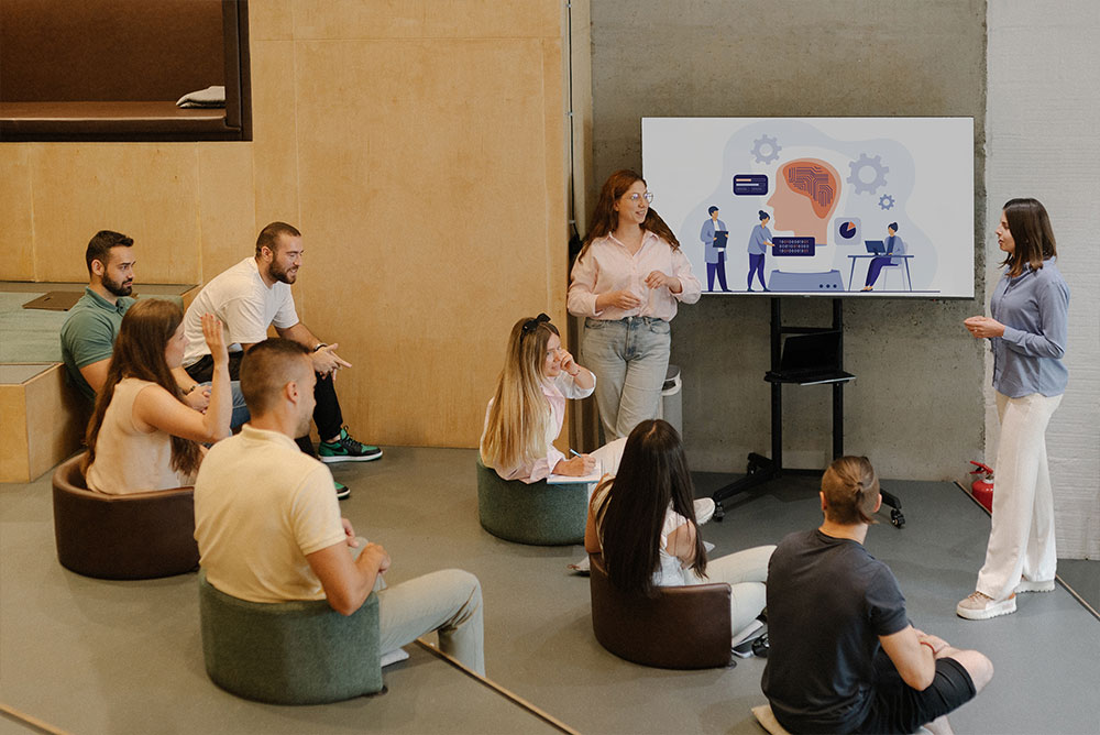 Presentation to a seated audience